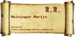 Meininger Martin névjegykártya